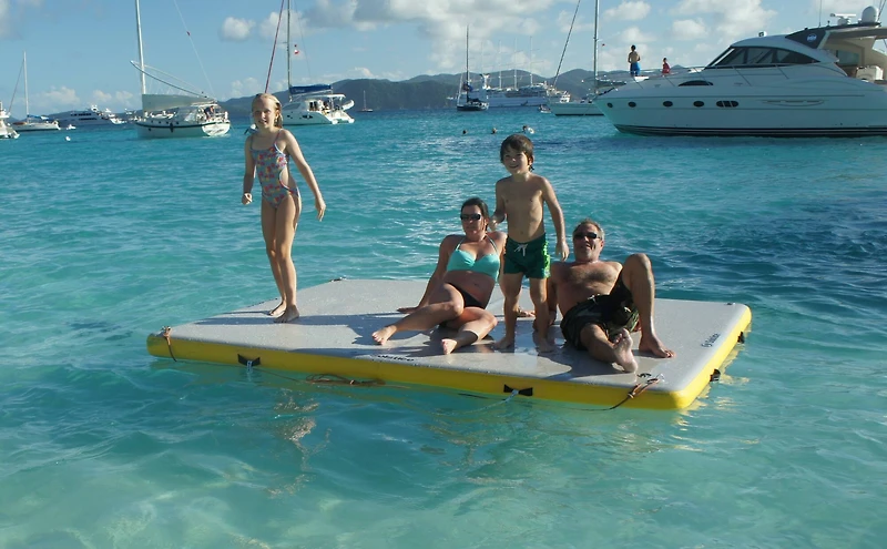 Solstice® 8ft. Inflatable White & Yellow Private Lake Dock