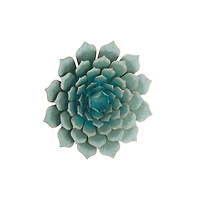 Turquoise Iron Succulent Traditional Wall Décor
