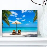 Designart - Turquoise Beach with Chairs
