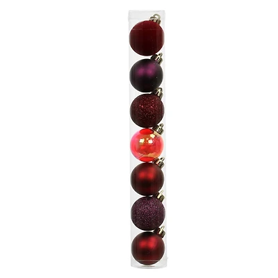 7 Pack 1.5" Burgundy Shades Shatterproof Ball Ornaments by Ashland®