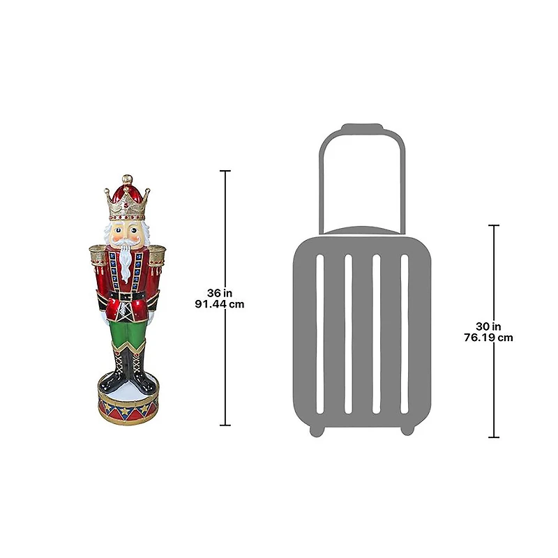 Design Toscano 36" LED Lit Holiday Nutcracker Statue