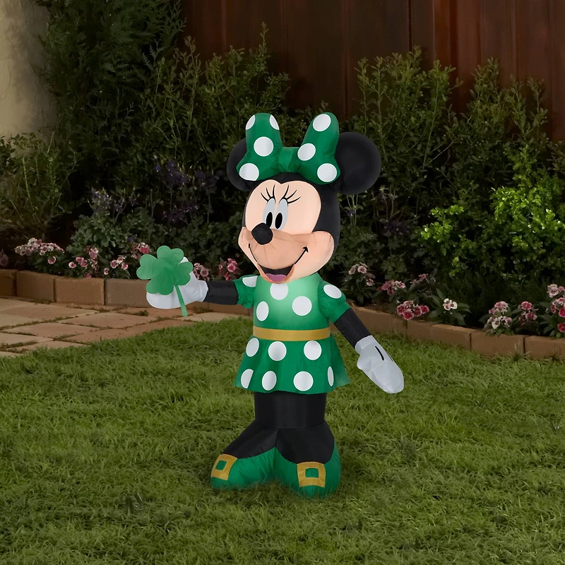 3.5ft. Airblown® Inflatable St. Patrick's Day Minnie Mouse