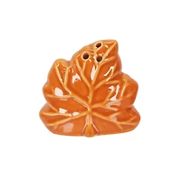 Mini Red & Orange Maple Leaf Ceramic Salt & Pepper Shaker Set by Ashland®