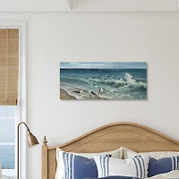 Stupell Industries White Caps on Incoming Tied Beach Seagulls Canvas Wall Art