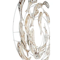 Silver Coastal Fish Wood Wall Decor, 32" x 28"