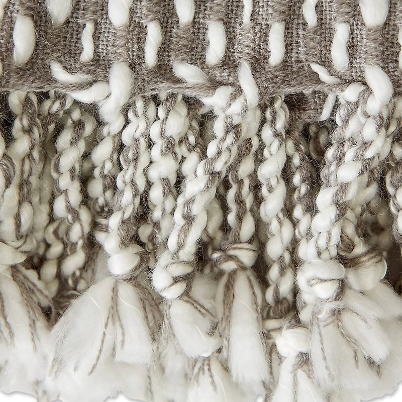 DII® Gray & White Textured Acrylic Throw