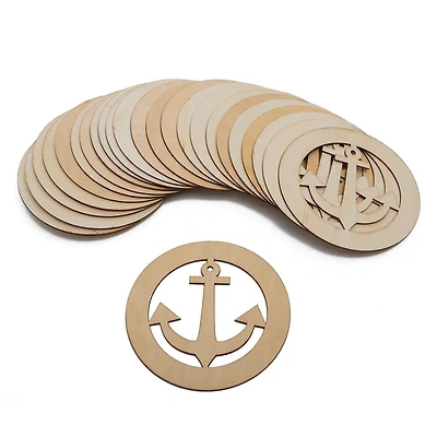 S&S Worldwide® 7" Unfinished Anchor Wood Plaque, 24ct.