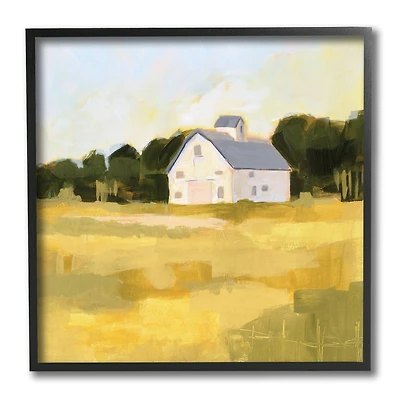 Stupell Industries Golden Sky Country Farmhouse Landscape Open Field,12" x 12"