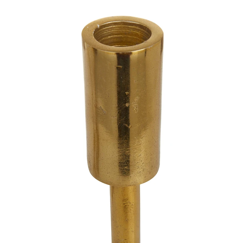 Set of 3 Gold Aluminum Contemporary Candle Holders, 14" x 5" x 5"