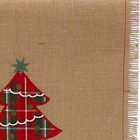 DII® 72" Embroidered Tree Burlap Table Runner
