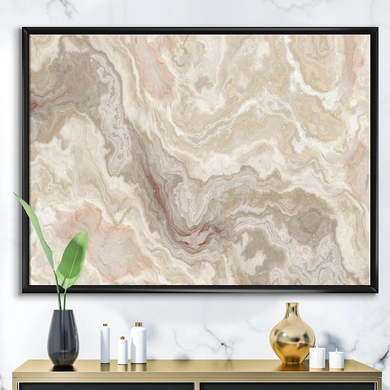 Designart - White Onyx Natural White Marble