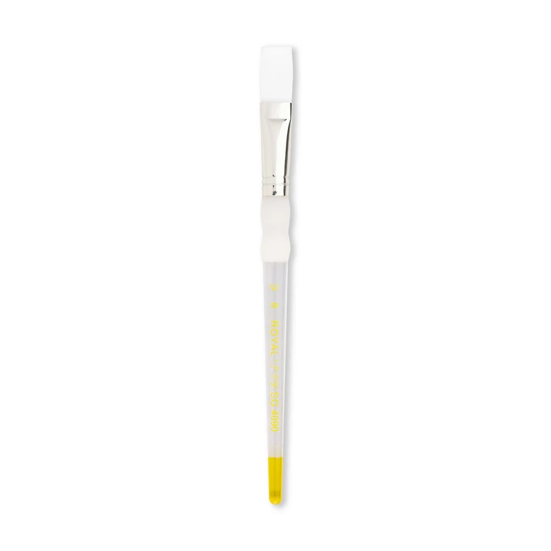 Soft-Grip Series 4090 White Taklon Flat Brush, Size 8