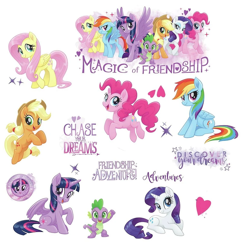 RoomMates My Little Pony The Movie Peel & Stick Glitter Wall Decals