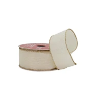 1.5" x 30ft. Cream Shimmer Wired Ribbon by Celebrate It®
