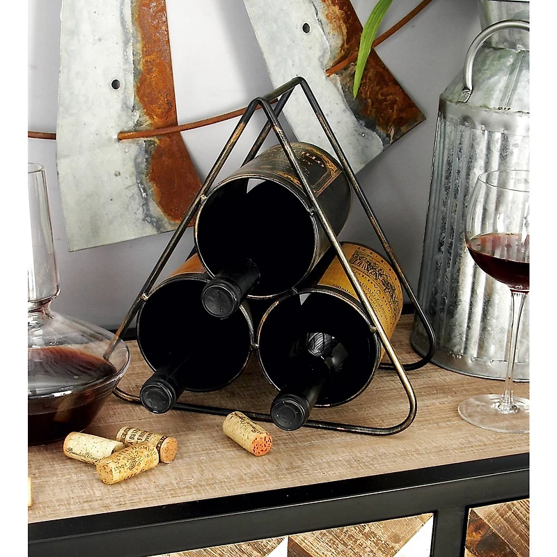 11" Black Industrial Wine Rack