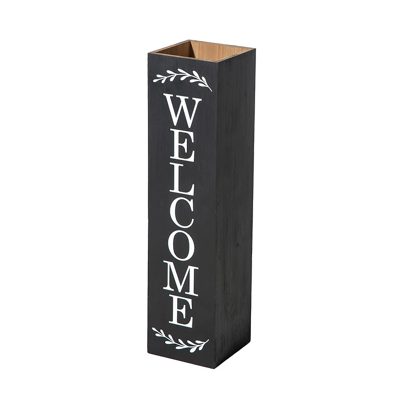 Glitzhome® 30" Black Wood Boxed Welcome Porch Sign