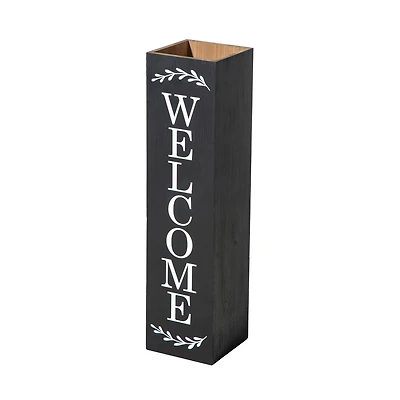 Glitzhome® 30" Black Wood Boxed Welcome Porch Sign