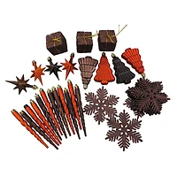125ct. Chocolate Brown & Burnt Orange Shatterproof 4-Finish Christmas Ornaments