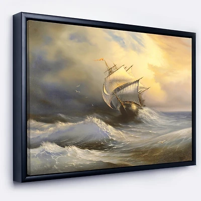 Designart - Vessel in Stormy Sea