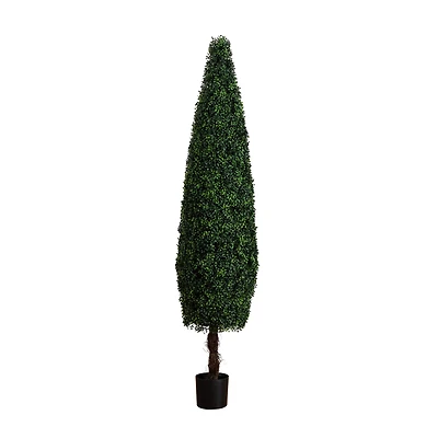 7ft. UV-Resistant Potted Boxwood Topiary Cone Tree