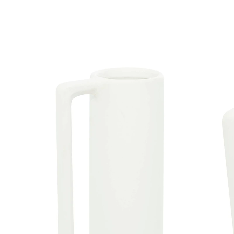 CosmoLiving by Cosmopolitan Set of 3 White Ceramic Modern Vase, 17", 16", 16"