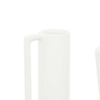 CosmoLiving by Cosmopolitan Set of 3 White Ceramic Modern Vase, 17", 16", 16"