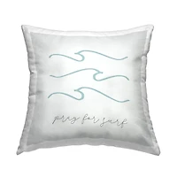 Stupell Industries Pray for Surf Nautical Beach Phrase Tranquil Waves Throw Pillow 18" x 18"