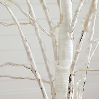 5ft. Pre-Lit White Birch Artificial Christmas Tree, Warm White LED Lights