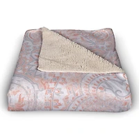 Blush Tapestry Sherpa Fleece Blanket