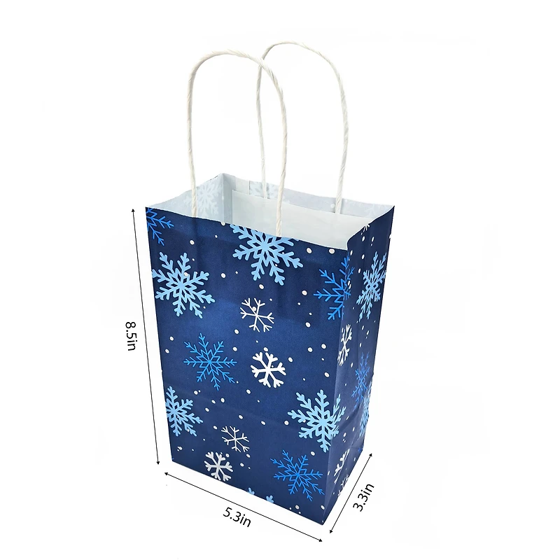 Small Navy Snowflakes Gift Bags, 6ct. by Celebrate It™