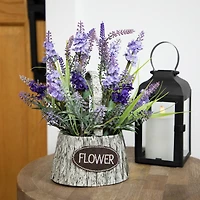 12" Lavender Bouquet in Flower Spring Basket with Handle