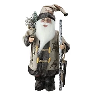 16.5" Country Rustic Santa Claus Carrying Sled & Sack of Gifts