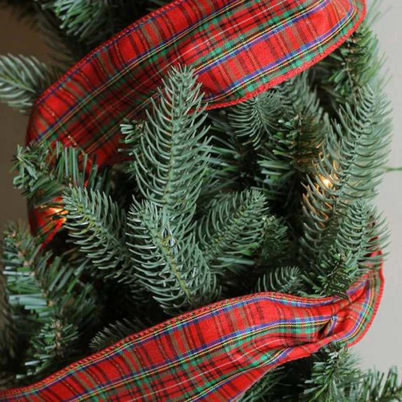 2.5" x 10yd. Wired Plaid Christmas Craft Ribbon