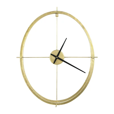 Hello Honey® 2.5ft. Gold Double Frame Round Clock