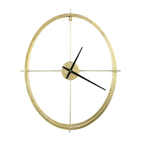 Hello Honey® 2.5ft. Gold Double Frame Round Clock