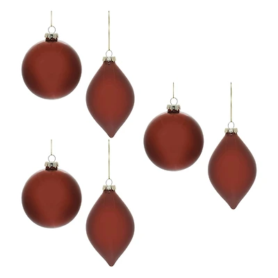 Red Glass Ball Ornaments Set