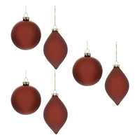 Red Glass Ball Ornaments Set
