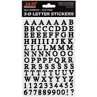 JAM Paper Black Upper & Lower Case Alphabet Letter Stickers