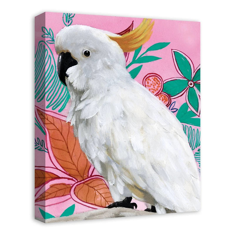 Floral Cockatoo 16" x 20" Canvas Wall Art