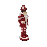 10" Red & White Glass Peppermint Nutcracker with Staff by Ashland®
