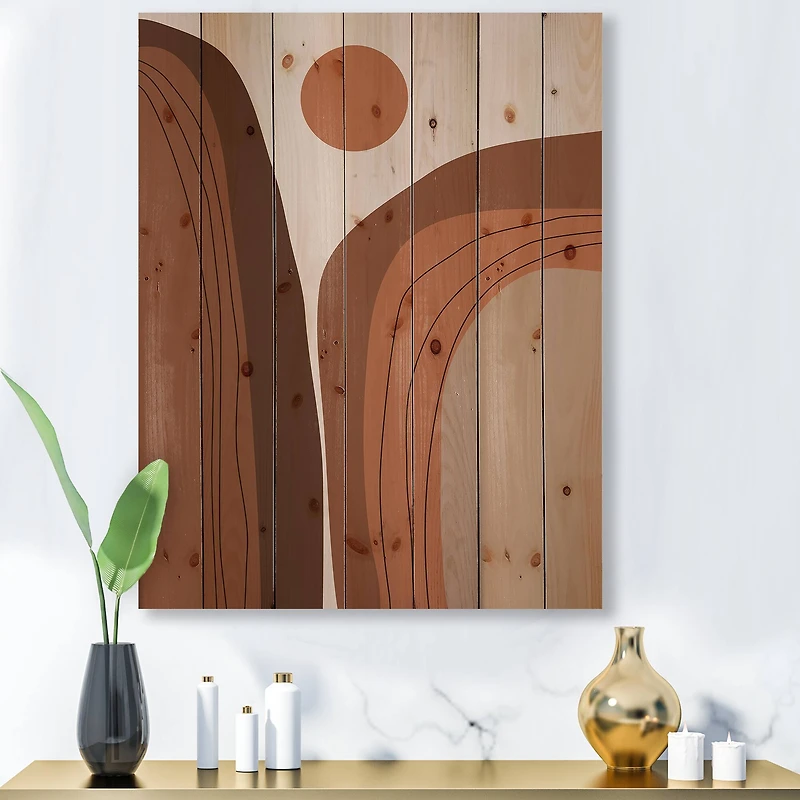 Designart - Abstract Terracotta Sunset Mountain Landscape