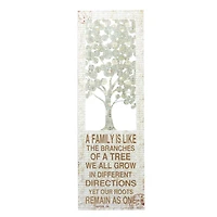 Beige Farmhouse Tree Metal Wall Decor, 36" x 12"