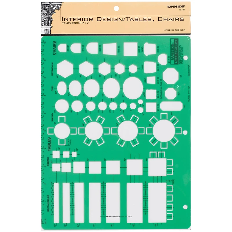 Pickett® RapiDesign® Interior Design Tables & Chairs Inking Template