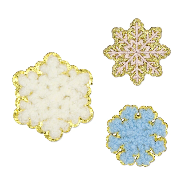 Snowflake Iron-On & Adhesive Patches, 3ct. by Celebrate It™