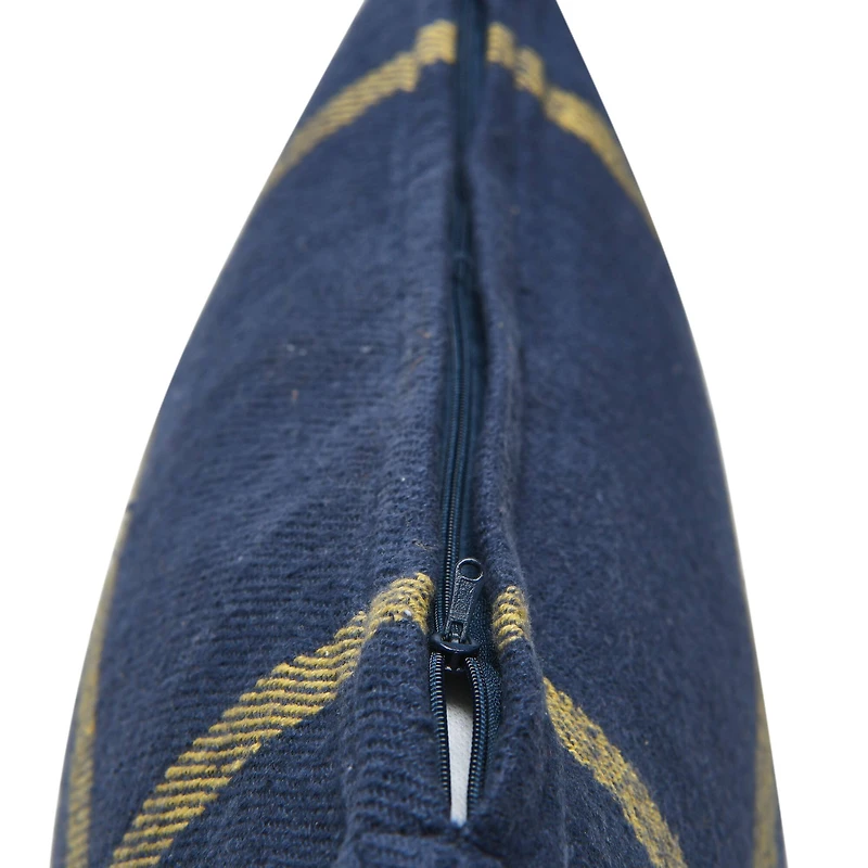 Hello Honey® Blue & Citron Plaid Cotton Flannel Pillow with Fringe