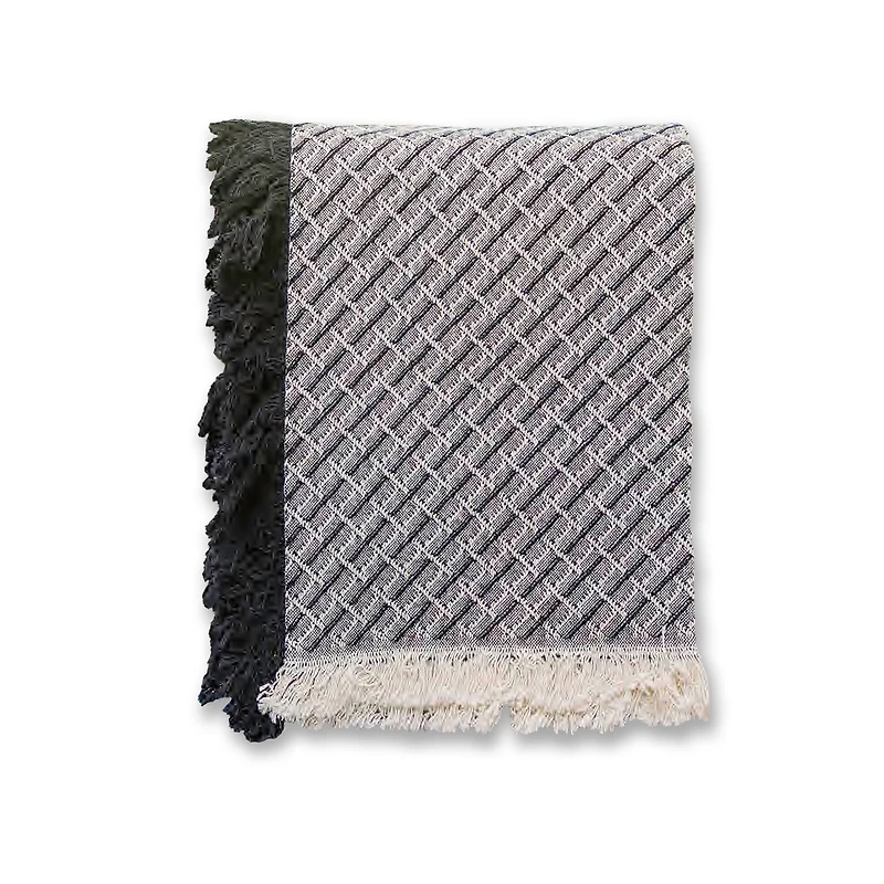 Cross Your T's Black 46" x 67" Woven Throw