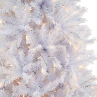 7.5ft. Pre-Lit White Artificial Christmas Tree, Warm White LED Lights