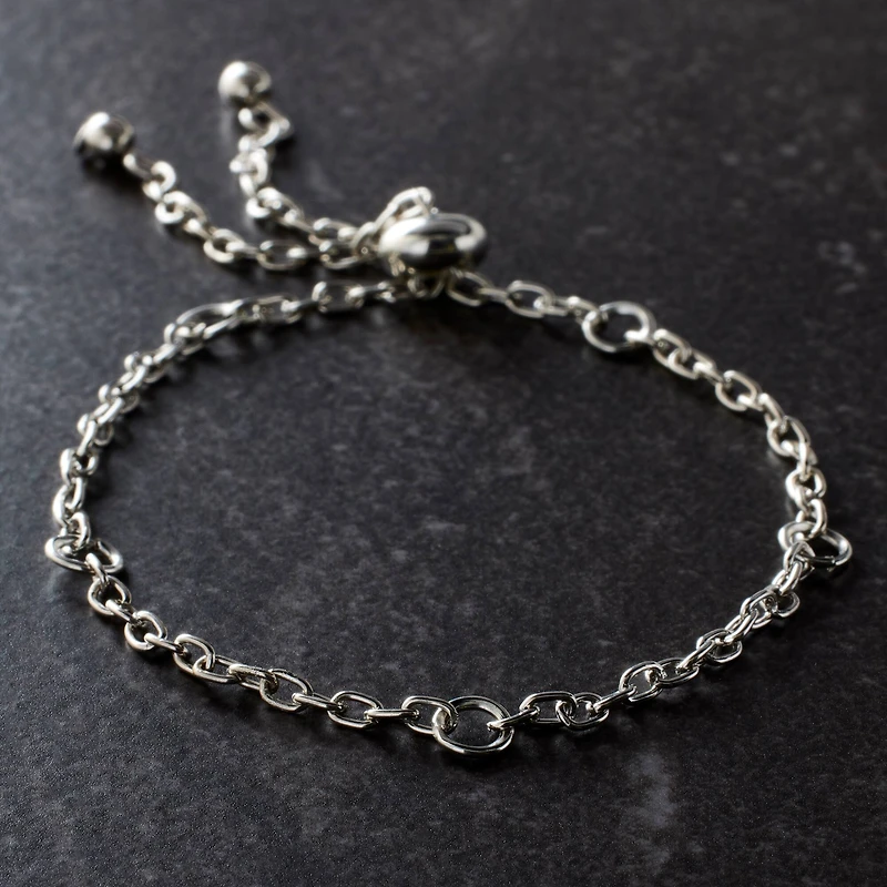 9" Rhodium Slider Charm Bracelet by Bead Landing®