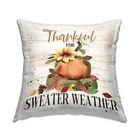 Stupell Industries Thankful Sweater Weather Outdoor Printed Pillow