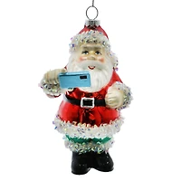 5.25" Selfie Santa Claus Glass Ornament by Ashland®